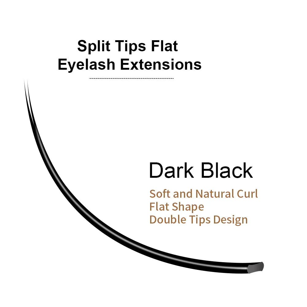 LAGEE Flat Ellipse Eyelashes Extensions Matte Black Split