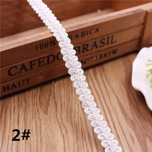 12mm Curve Cotton Lace Trim Centipede Braided Ribbon