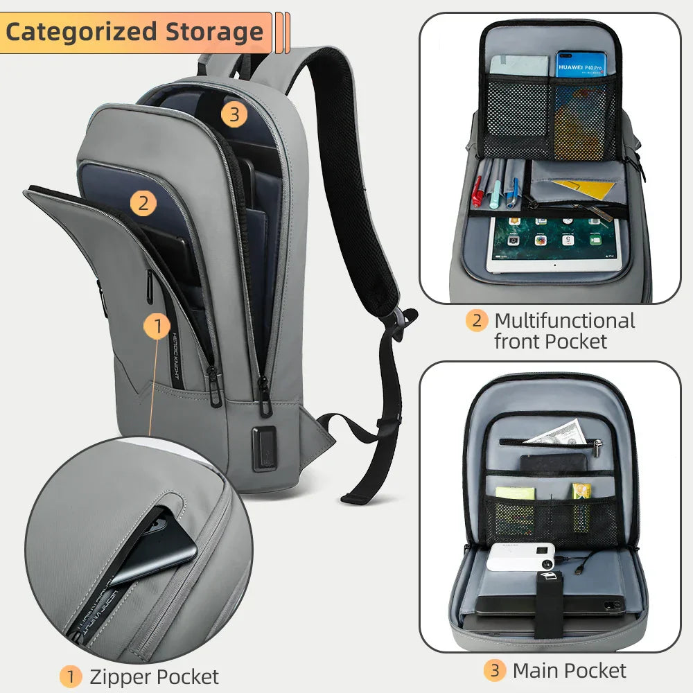 Heroic Knight Backpack Men Business Slim Work Waterproof