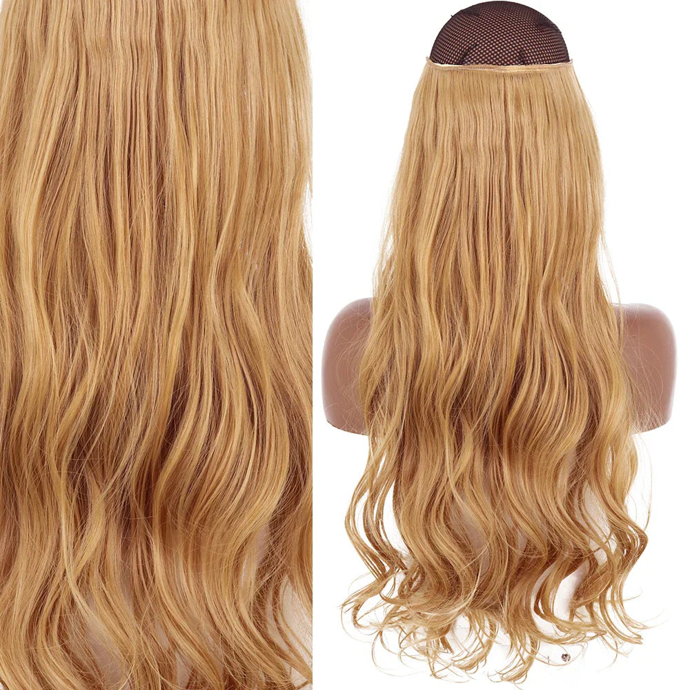 MERISIHAIR Synthetic No Clip Invisible Wire Hair Extensions