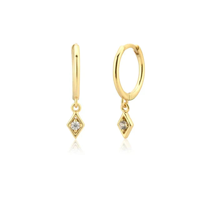 CCFJOYAS 925 Sterling Silver Lightning/Awl/Animal Pendant Hoop Earrings