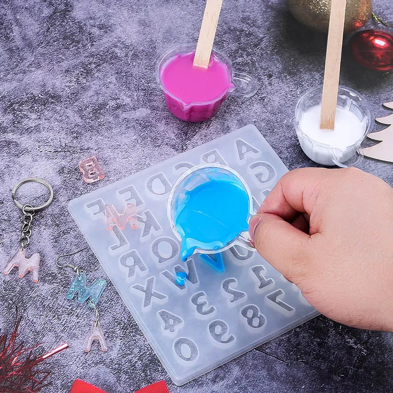Alphabet Resin Molds Kit Backward Letter Number Silicone
