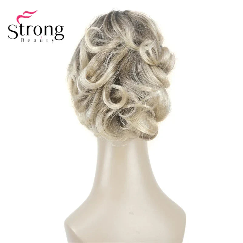 StrongBeauty Silver Short Natural Wave Ponytail Hair Extension