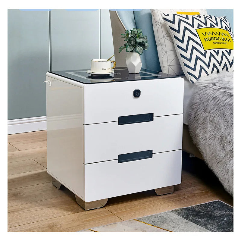 Smart Bedside Table with Wireless USB Charging Creative