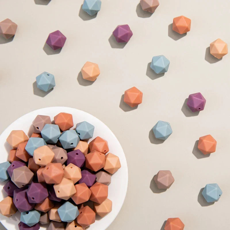 10pc Silicone Beads Hexagon Beads 14mm Food Grade