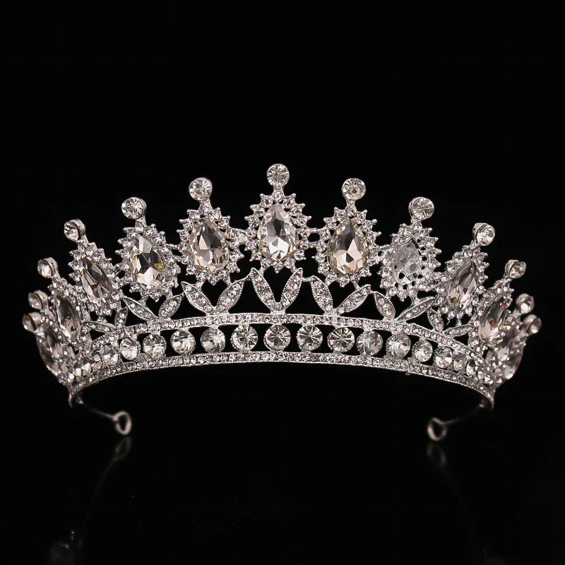 Wedding Crown Gold Silver Color Rhinestone Crystal Diadem