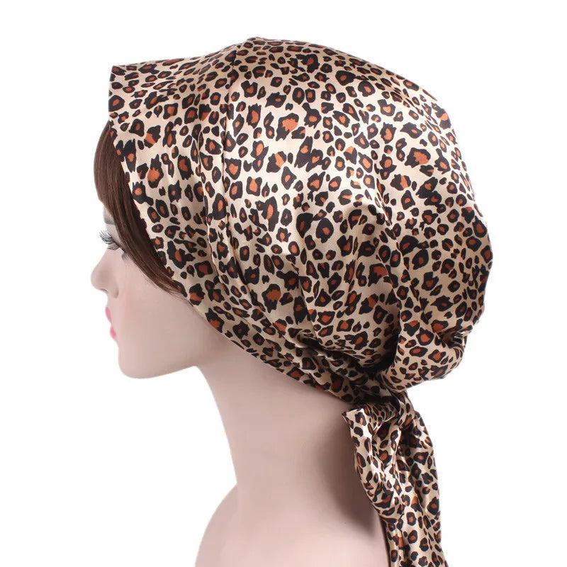 New Women Silk Satin Night Sleeping Cap Head