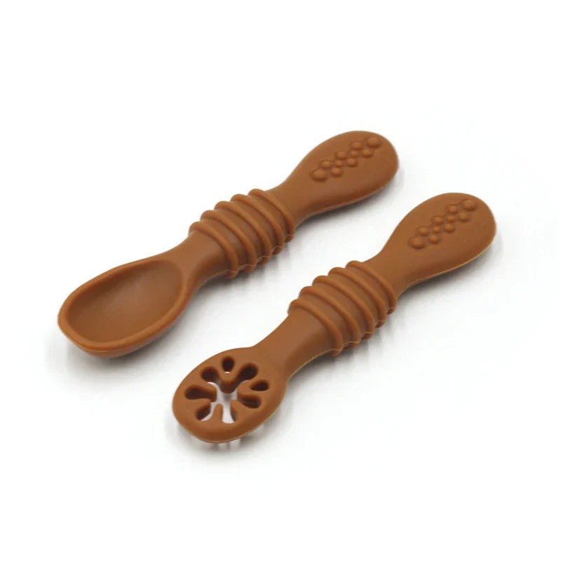BPA Free Baby Pre-Spoon Set Silicone Self Feeding