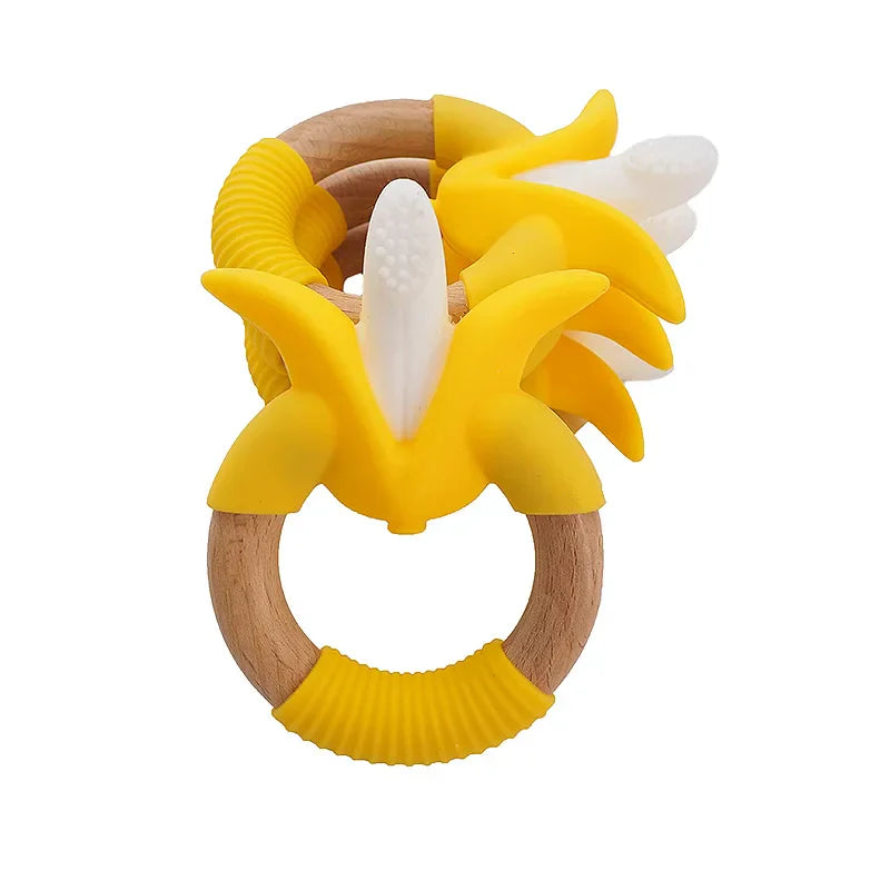 Chenkai 5PCS BPA Free Banana Shaped Silicone Teethers