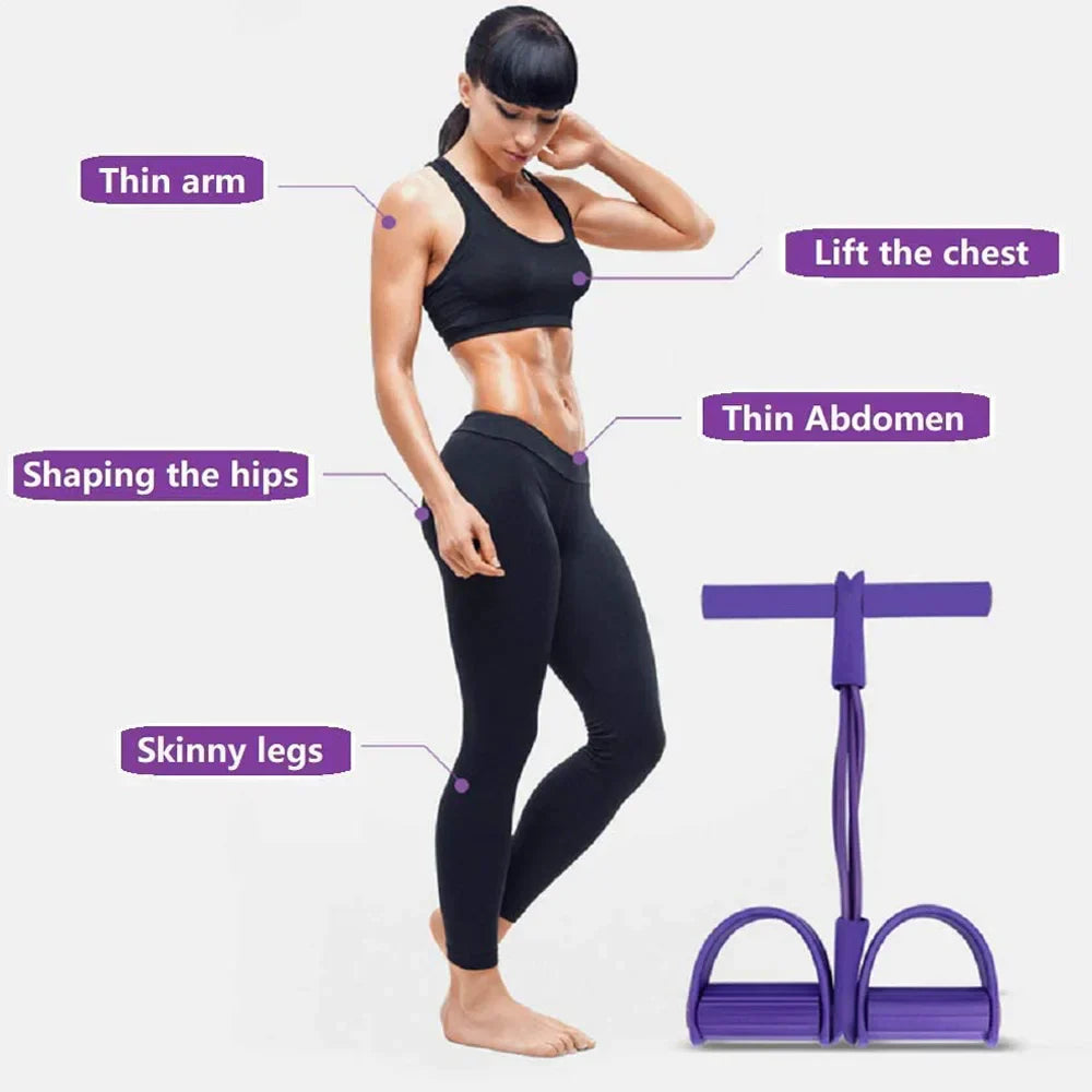 4 Tube Resistance Band Elastic Pull Rope Gym