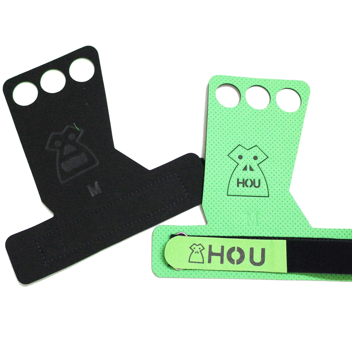 3 Hole Leather Gym Hand Grips Weight Lifting