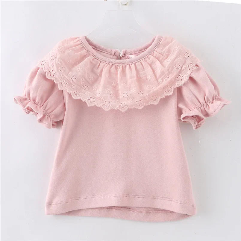 Sweet Princess Style Baby Girls Summer Solid Color