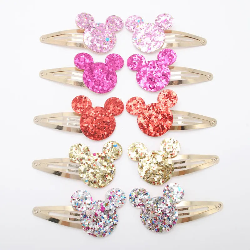 10pcs/lot Small Size Girls Hairclips Glitter Heart Birthday