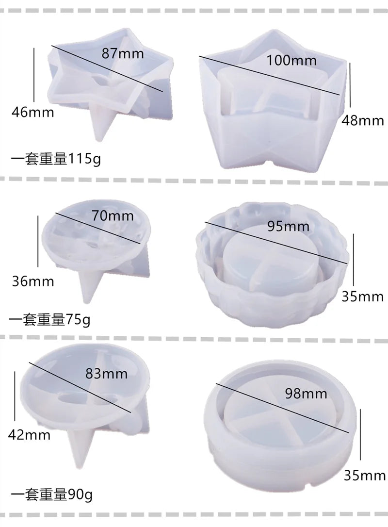 DIY Clouds Stars Ashtray Crystal Epoxy Resin Mold
