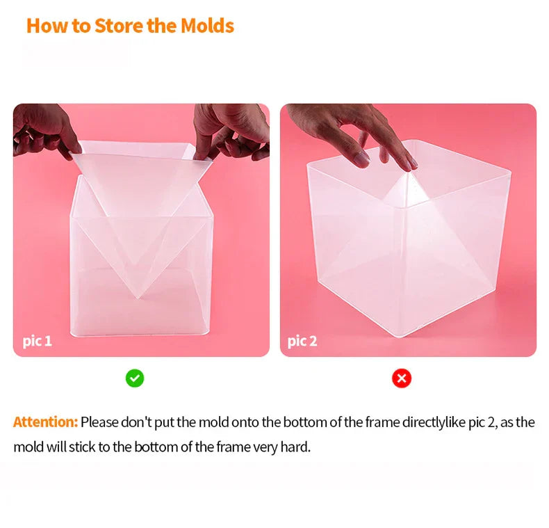 15Cm Large Pyramid Silicone Mold with Fixed Frame