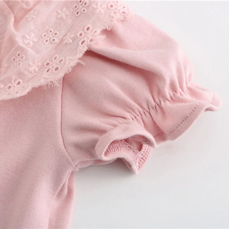 Sweet Princess Style Baby Girls Summer Solid Color