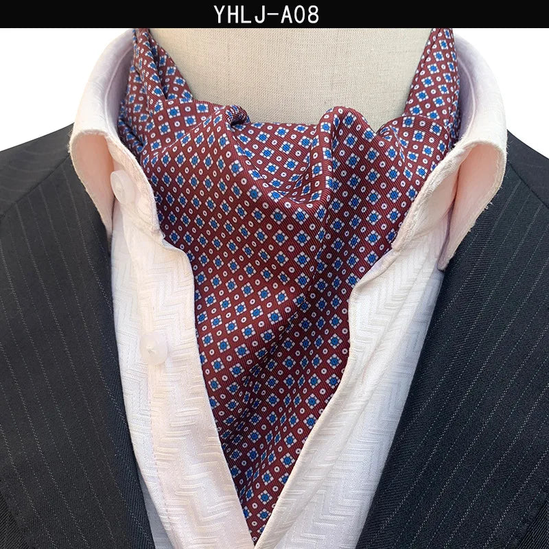 Men Vintage Polka Dot Wedding Formal Cravat Ascot