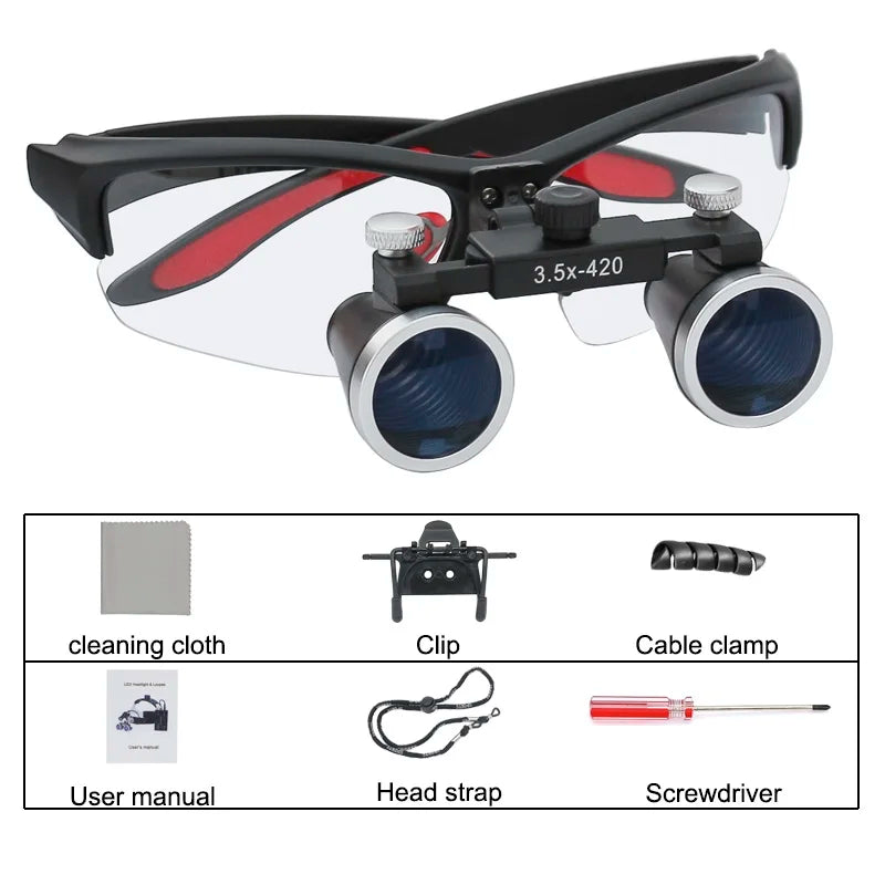 Dentistry Binocular Magnifier 2.5X 3.5X Ultra-lightweight Optical Loupes