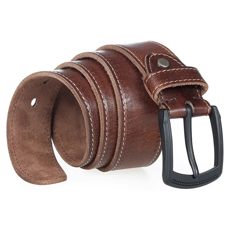 MEDYLA Genuine Leather Men Belt High Quality Luxury
