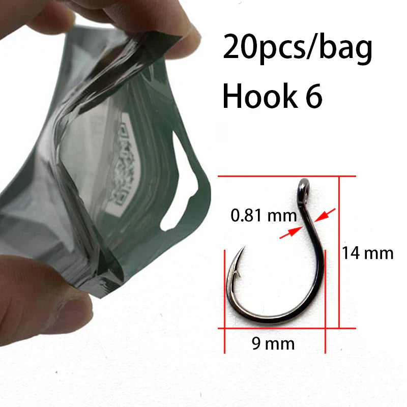 20pcs Hair Carp Rig Accessories Carp Fishing Hooks