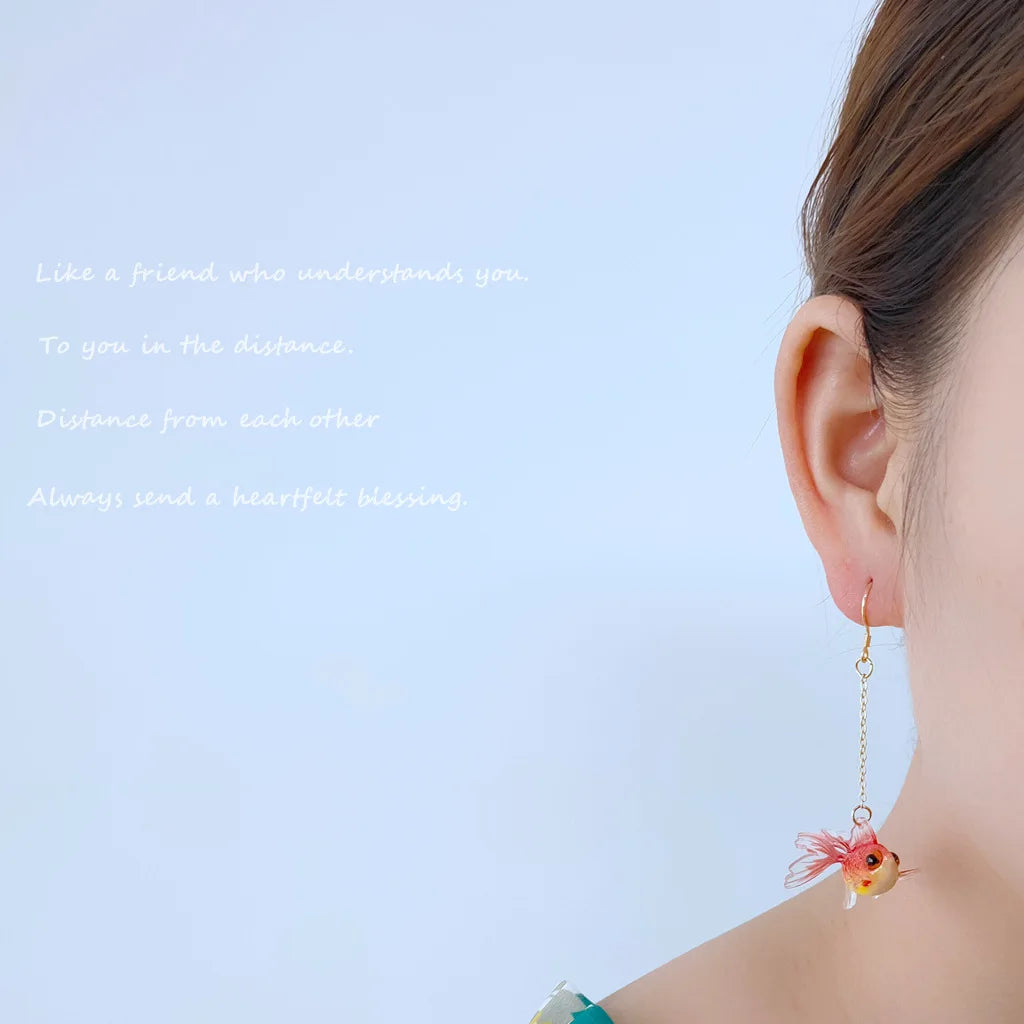Original Golden Fish Dangle Earrings For Women Creative