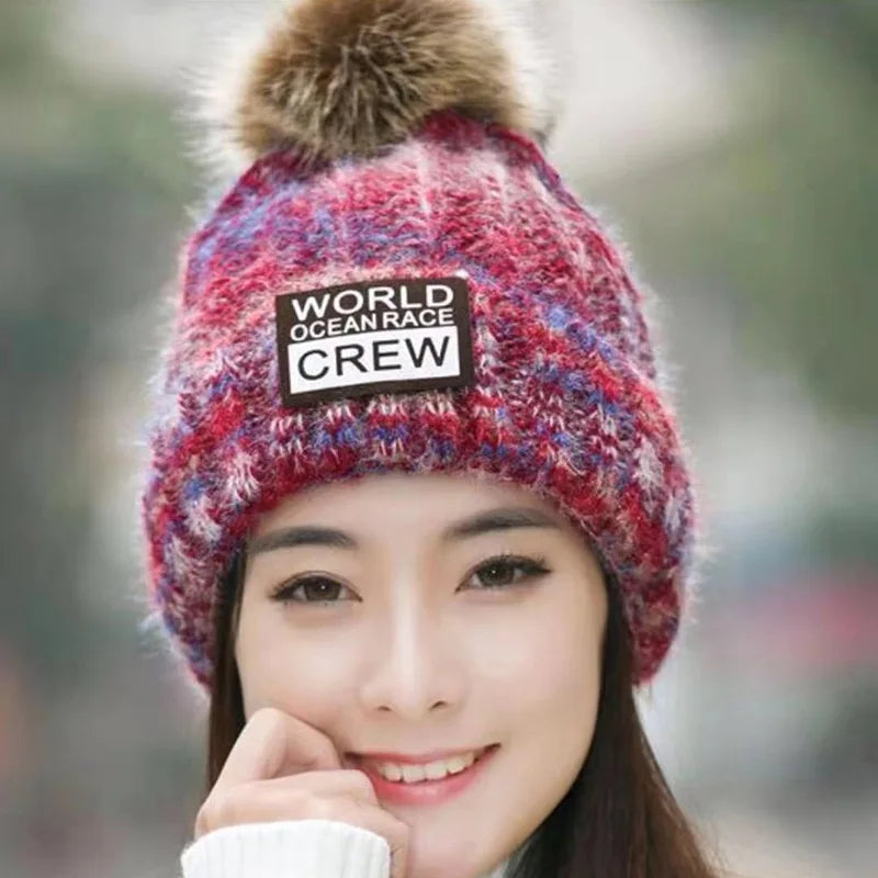 Winter Hats for Woman Thicker Beanies Knitted Cap
