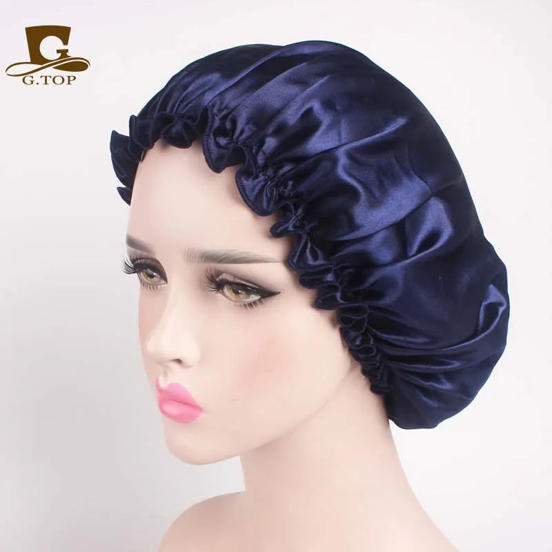 New Women Satin Night Sleep Cap Hair Bonnet