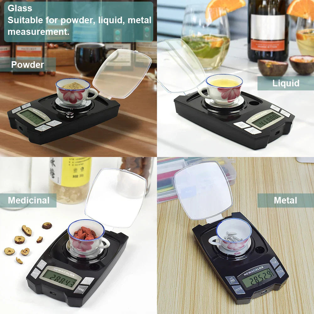 NEWACALOX 50g/100g x 0.001g USB Charging Jewelry Scale