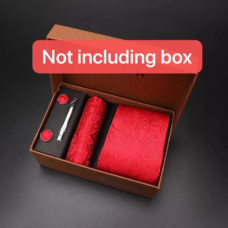 modern ties for men 2024 red Set Gift