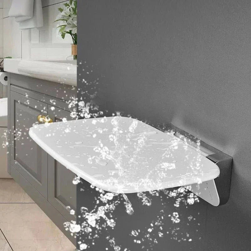 Bathroom Shower Folding Wall Chair Elderly White Waterproof