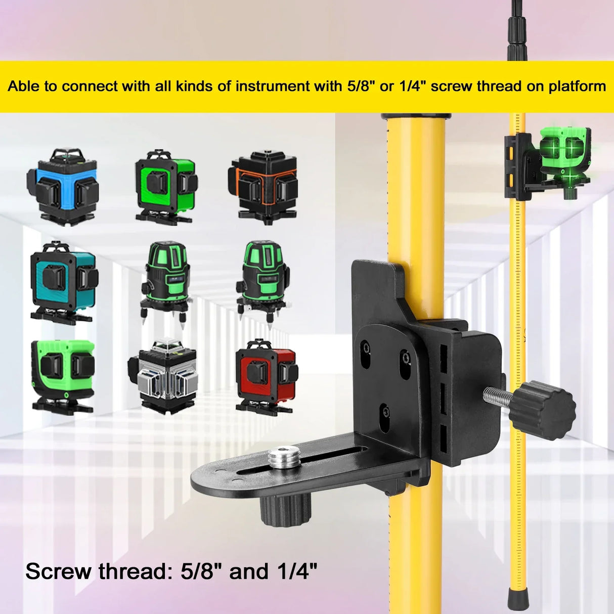 Telescopic Pole for Line Leveler Aluminum Alloy Adjustable