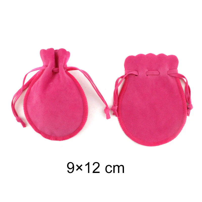 Wedding Bags with Candy Bag Can Custom Logo 50pcs/lot 7×9cm 9×12cm Jewelry Packaging Macarons Drawstring Good Velvet Gift Bags
