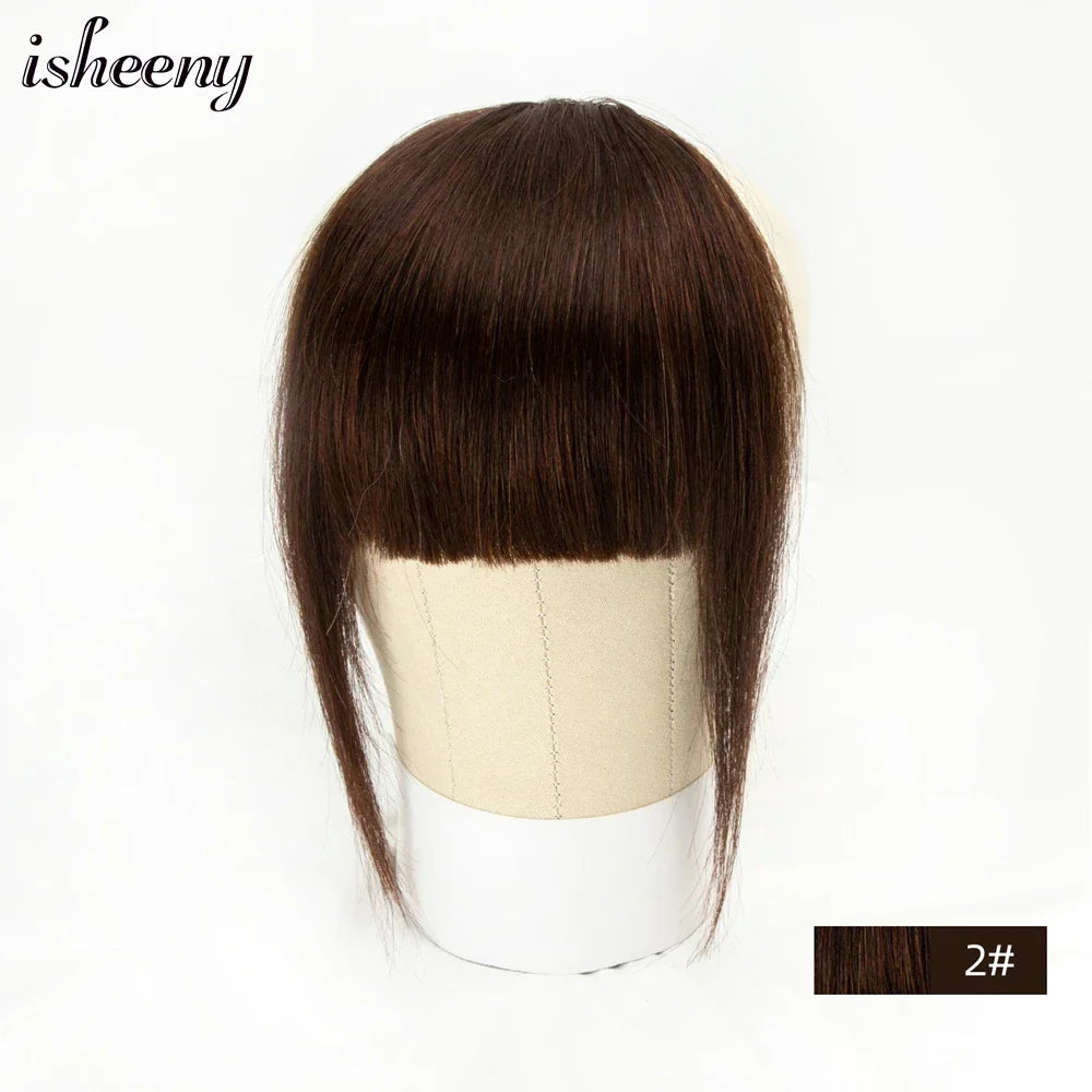 Isheeny Human Hair Bangs 3 Clips In Black