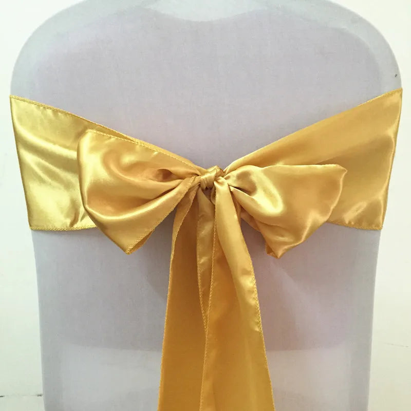 25pcs Rose Gold Satin Chair Bow Sashes Wedding