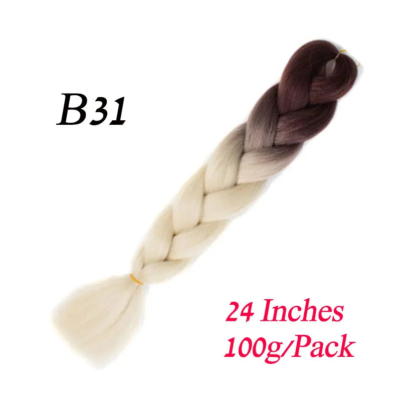 Synthetic Jumbo Braiding Hair Extension 24 " Heat