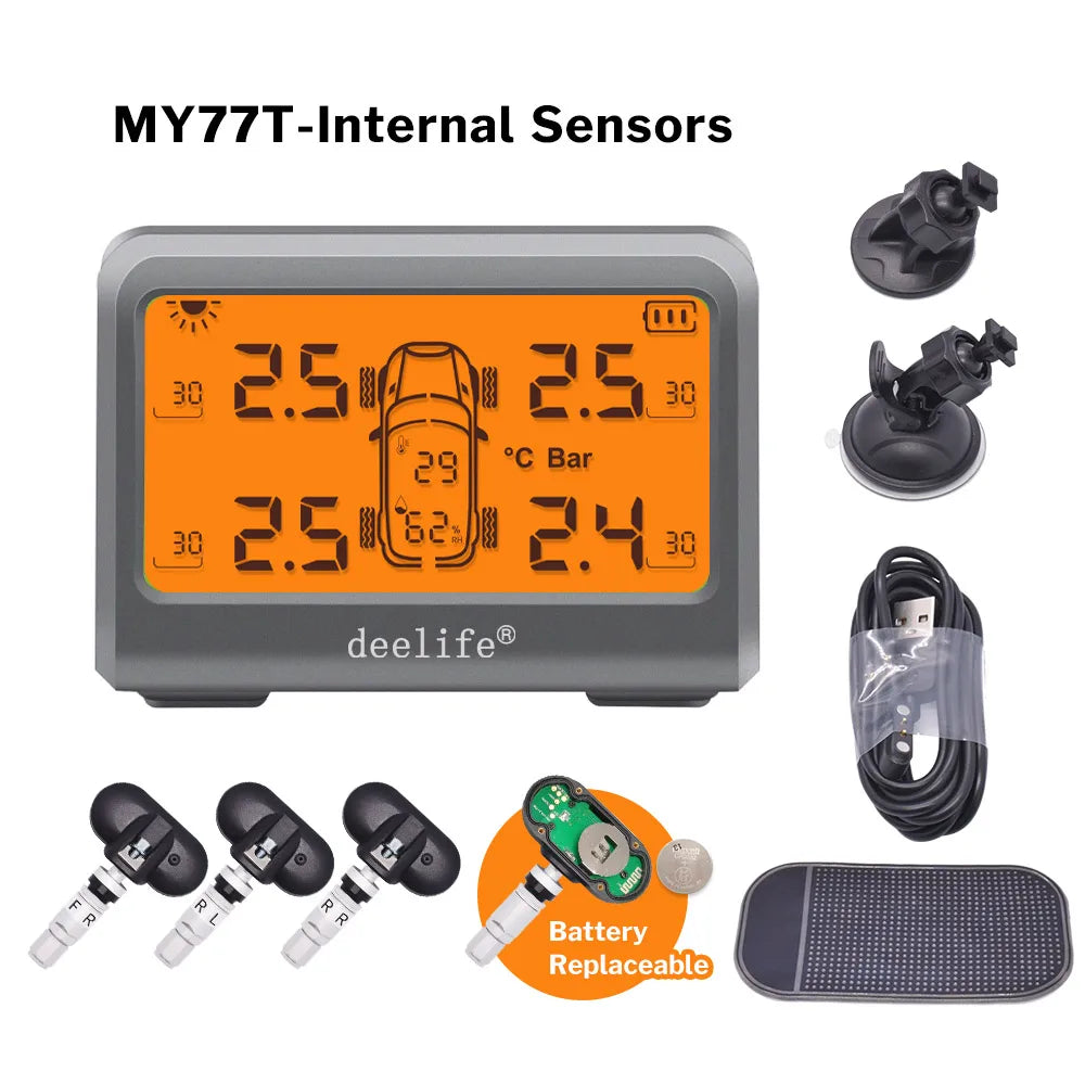 Deelife Car TPMS Solar Tire Pressure Monitoring System
