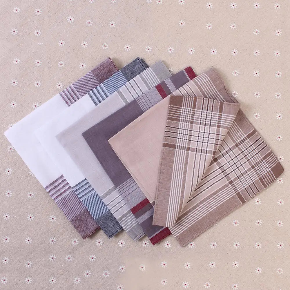 5Pcs Multicolor Plaid Stripe Men Pocket Squares Business