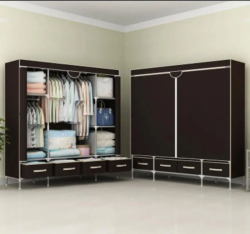 Non-Woven Fabrics Wardrobe Coffee Fabric Closet Portable Folding