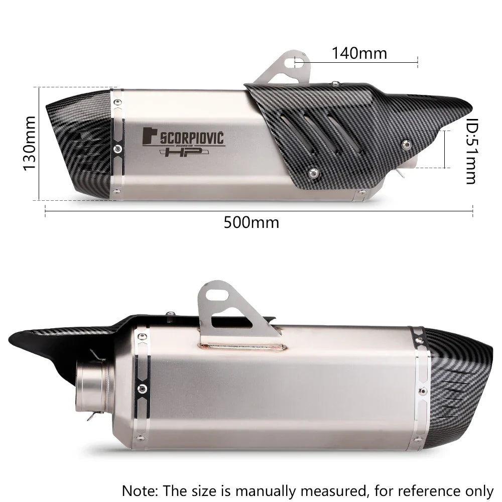 Slip on 51mm motorcycle exhaust system muffler modified
