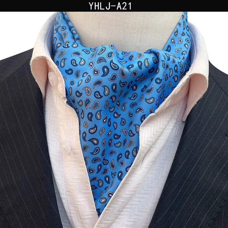 Men Vintage Polka Dot Wedding Formal Cravat Ascot