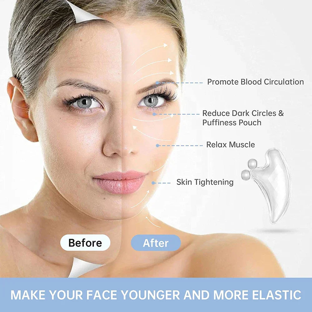2-Pack Crystal Face Roller Gua Sha Facial Tool