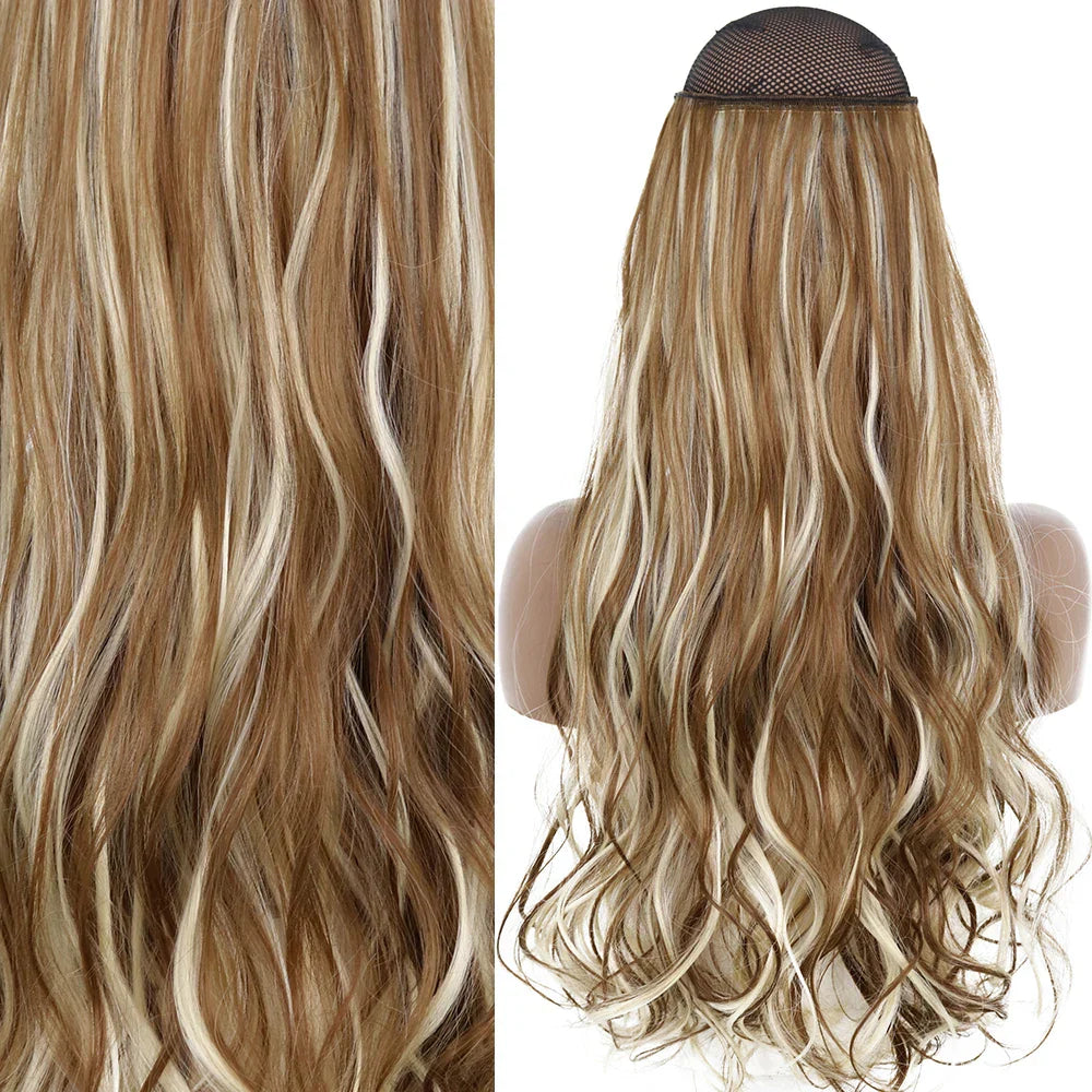 MERISIHAIR Synthetic No Clip Invisible Wire Hair Extensions