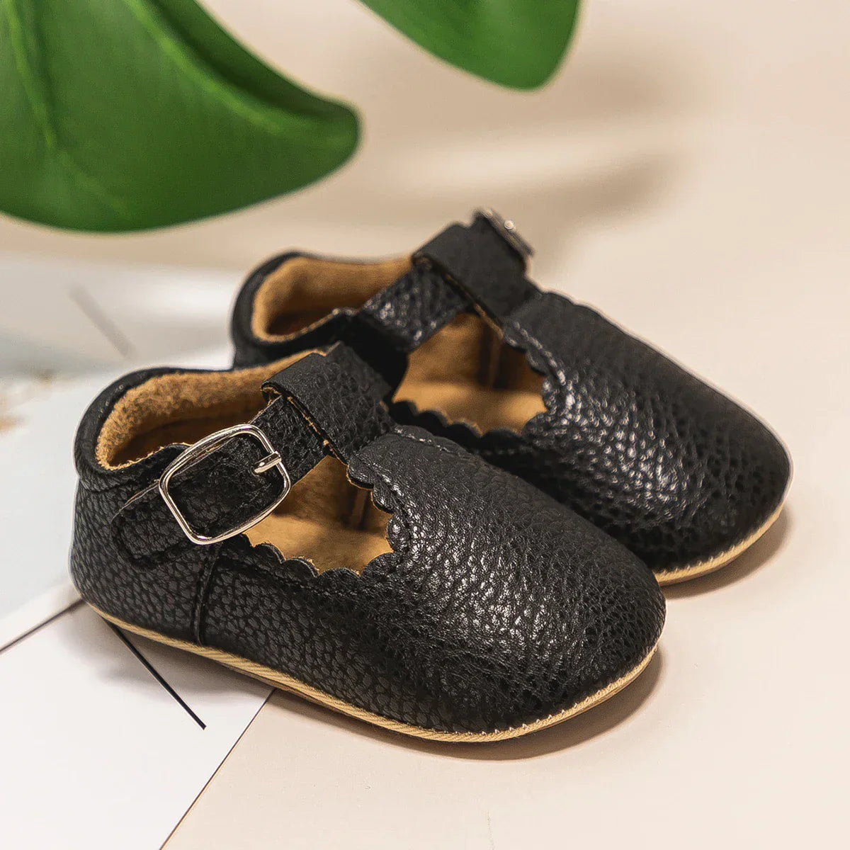 KIDSUN Newborn Baby Shoes Stripe PU Leather Boy