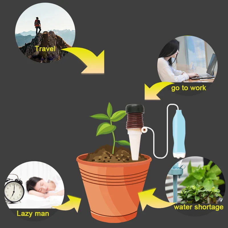 Watering Stakes,10 Pack Indoor Automatic Drip Watering System