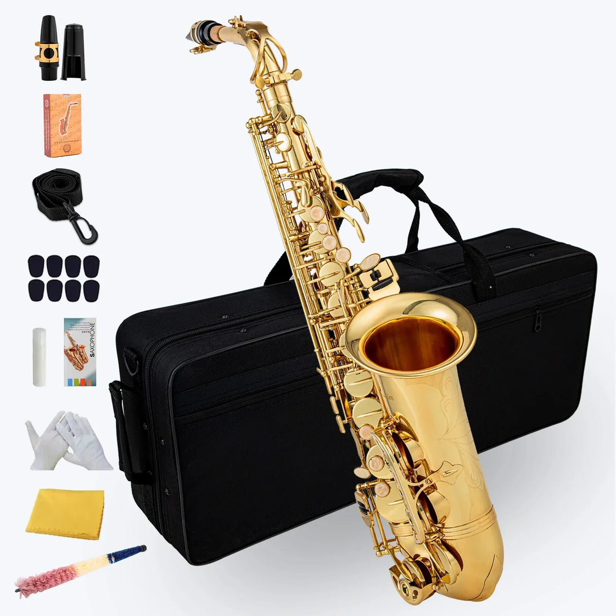 High Quality Eb Alto Saxophone Brass Lacquered Gold