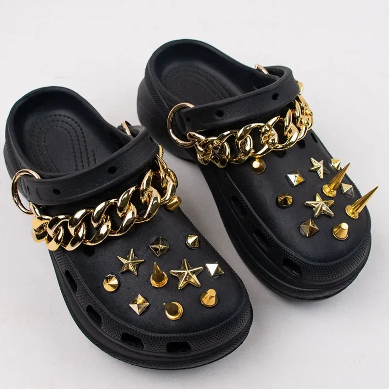 High Quality Fashion Metal Rivet Hole Shoe Charms
