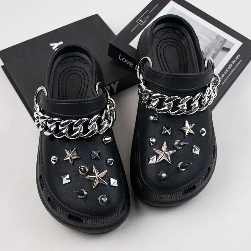 High Quality Fashion Metal Rivet Hole Shoe Charms