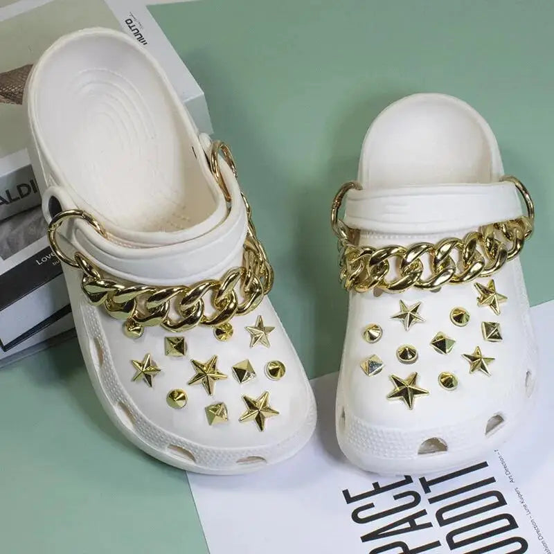 High Quality Fashion Metal Rivet Hole Shoe Charms