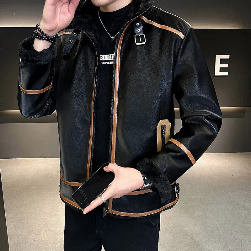High-end Brand Clothing Men Added Fleece All in