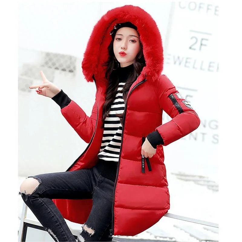 High quality winter mid length down jacket casual